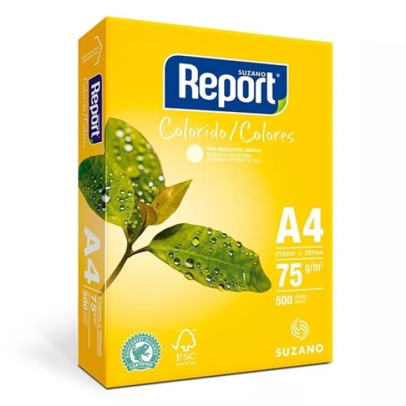 PAPEL SULFITE A4 AMARELO 500FLS REPORT